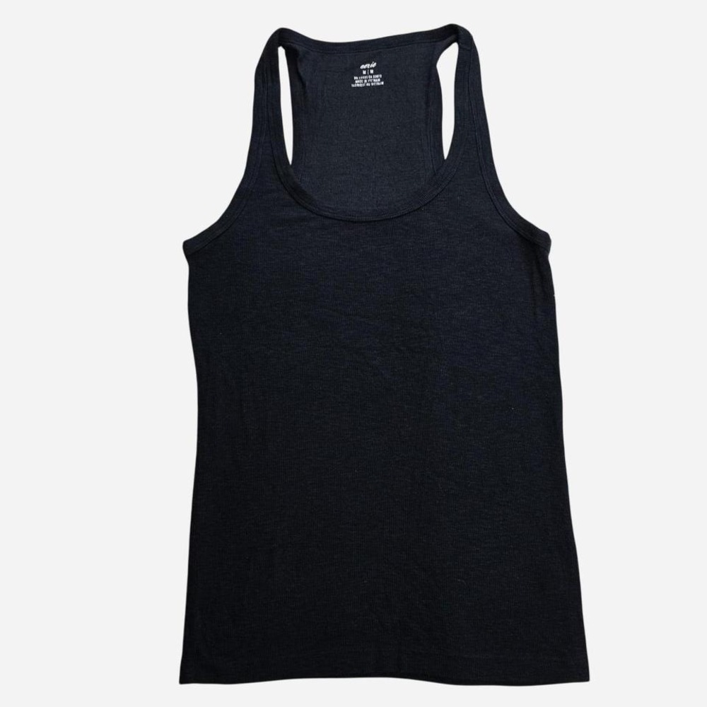 Aerie Navy Blue Ribbed Racerback Tank Top Scoop Neck Sleeveless Basic RN54485 M